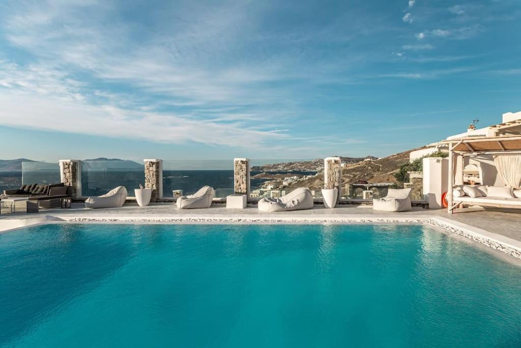 Mykonos Sea View Luxury Villa By Calypso Sunset Villas Mykonos Town Eksteriør billede