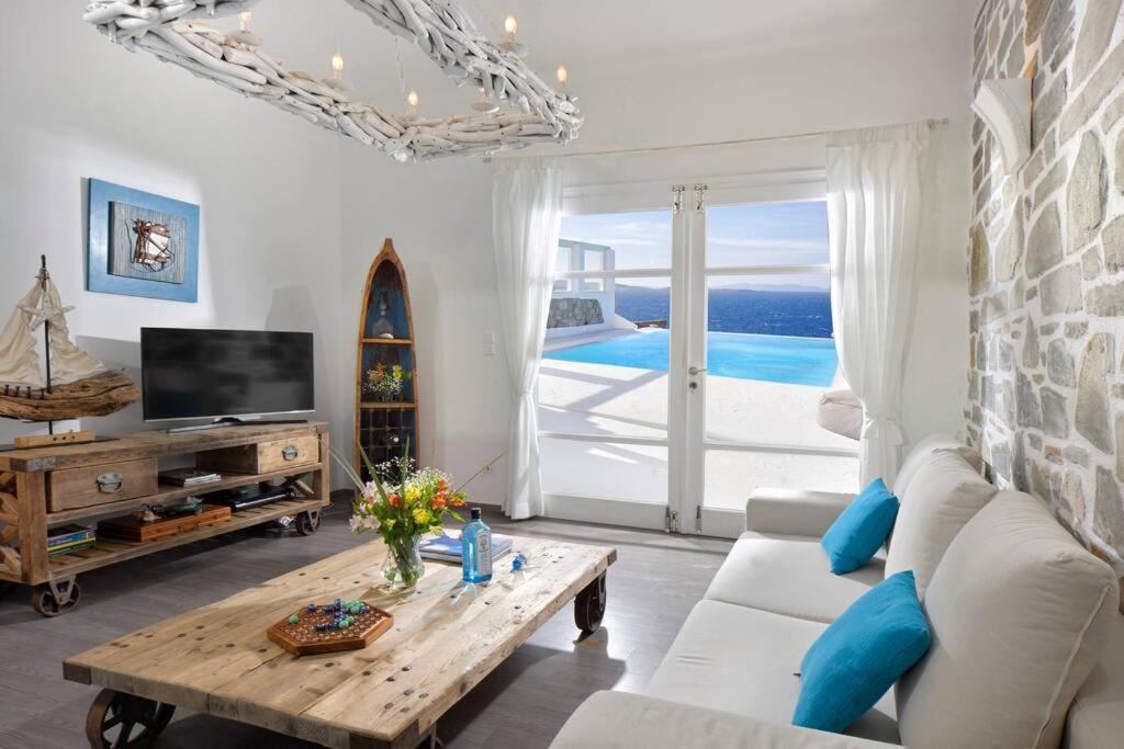 Mykonos Sea View Luxury Villa By Calypso Sunset Villas Mykonos Town Eksteriør billede