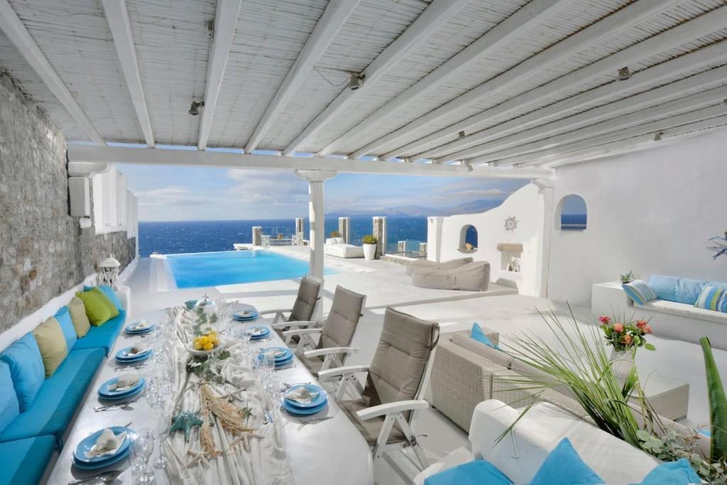 Mykonos Sea View Luxury Villa By Calypso Sunset Villas Mykonos Town Eksteriør billede