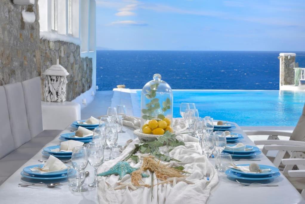 Mykonos Sea View Luxury Villa By Calypso Sunset Villas Mykonos Town Eksteriør billede