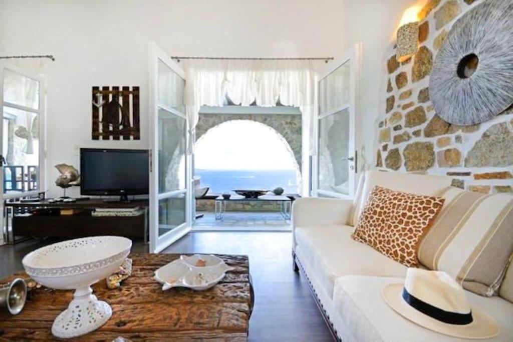 Mykonos Sea View Luxury Villa By Calypso Sunset Villas Mykonos Town Eksteriør billede