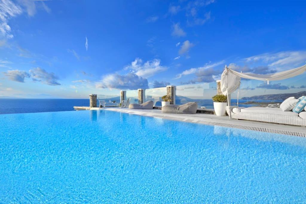 Mykonos Sea View Luxury Villa By Calypso Sunset Villas Mykonos Town Eksteriør billede