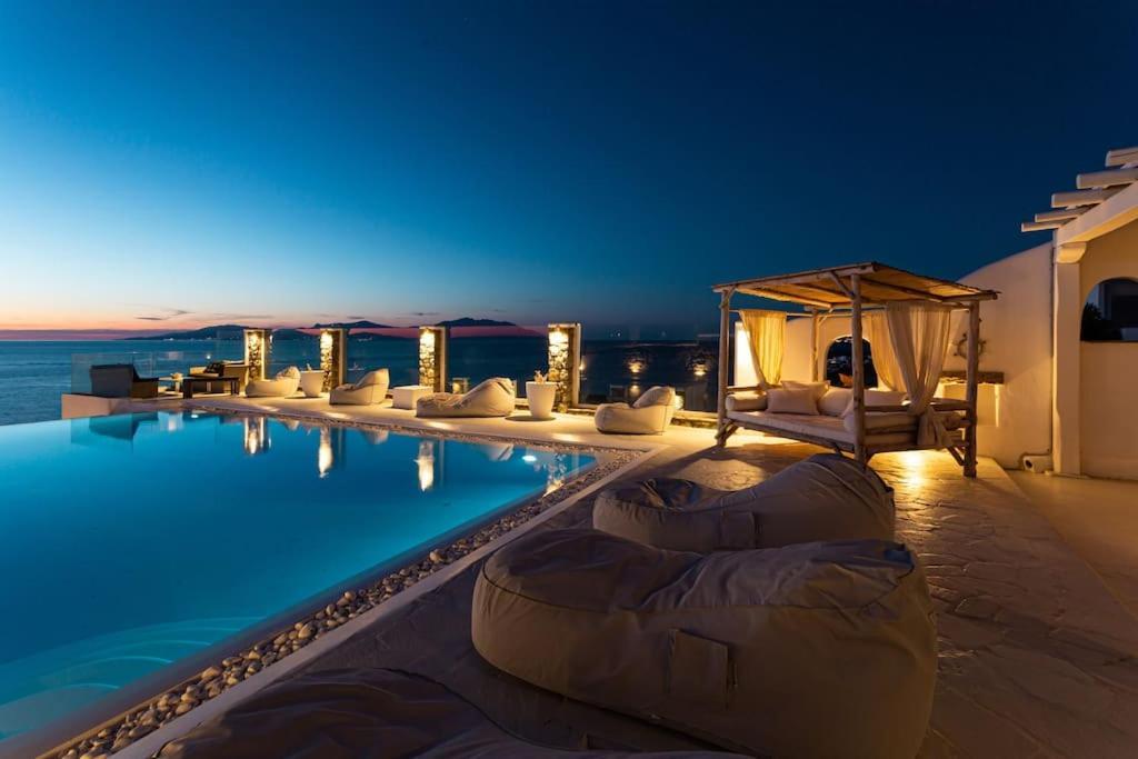 Mykonos Sea View Luxury Villa By Calypso Sunset Villas Mykonos Town Eksteriør billede
