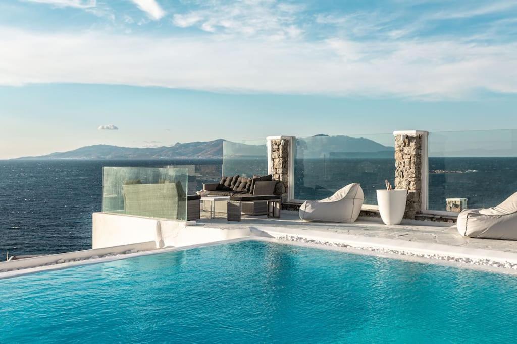Mykonos Sea View Luxury Villa By Calypso Sunset Villas Mykonos Town Eksteriør billede